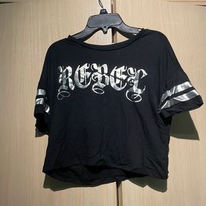 Women’s black and silver crop top